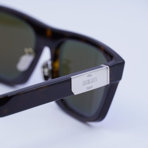 Berluti BL40003U 52X Sunglasses Havana Rectangle Frame, Blue Lenses - Picture 4 of 11